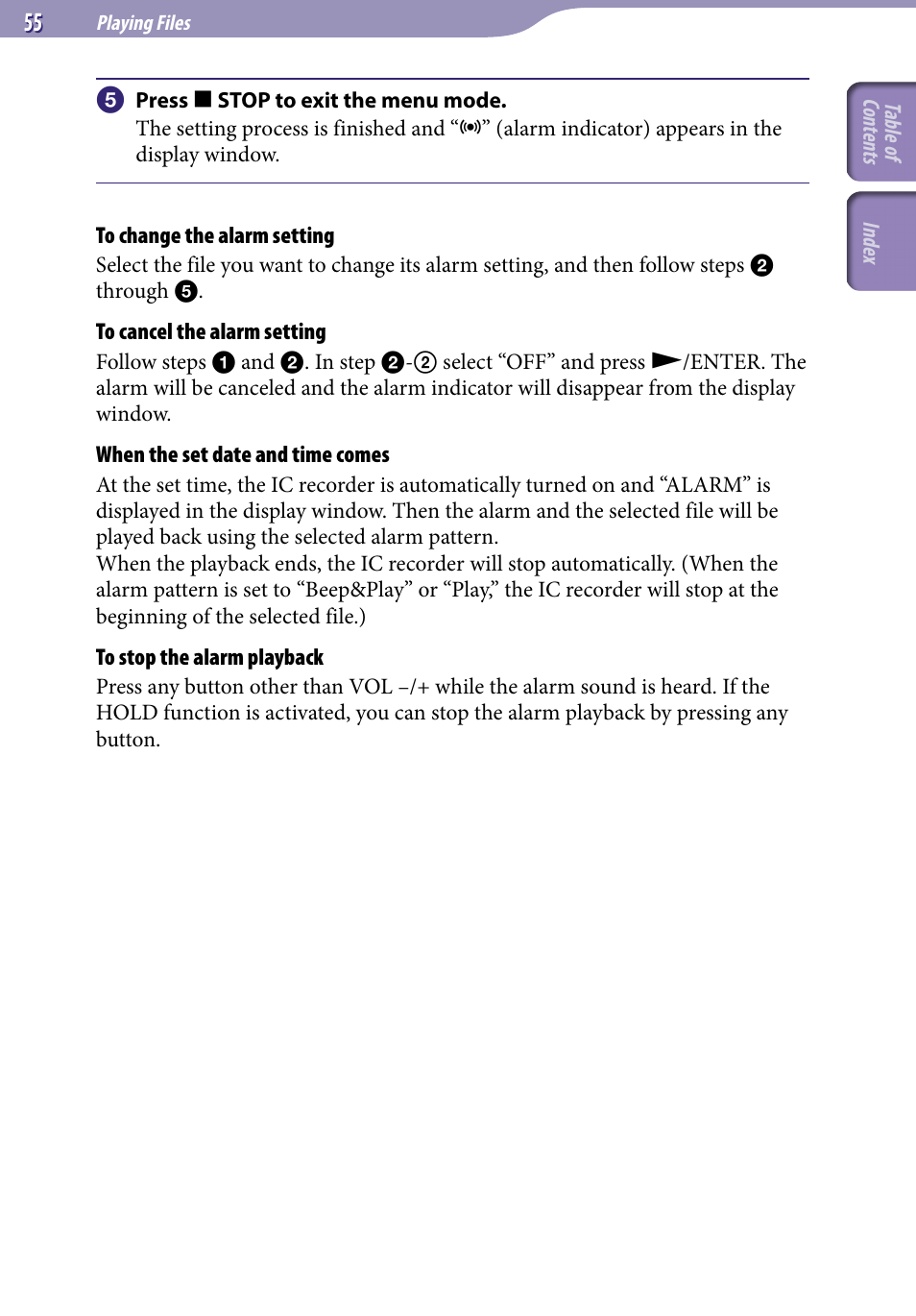 Sony ICD-UX523BLK User Manual | Page 55 / 140
