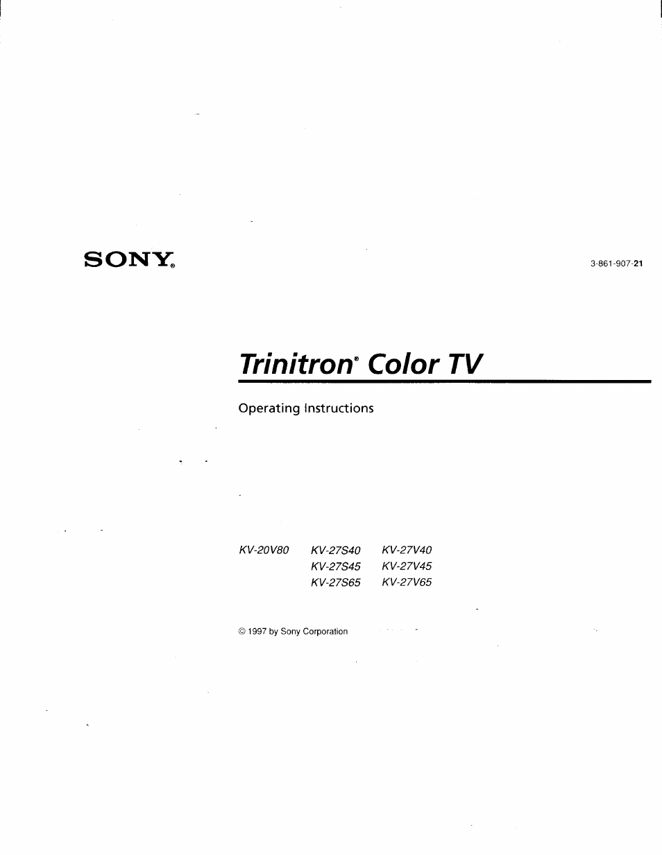 Sony KV-27V45 User Manual | 35 pages
