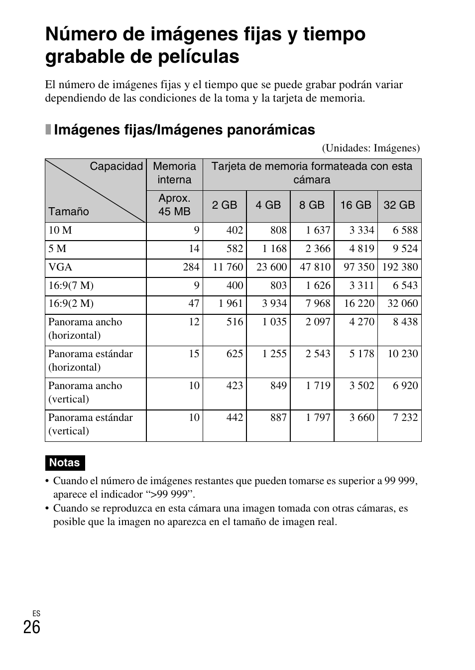 Ximágenes fijas/imágenes panorámicas | Sony DSC-TX5 User Manual | Page 58 / 64
