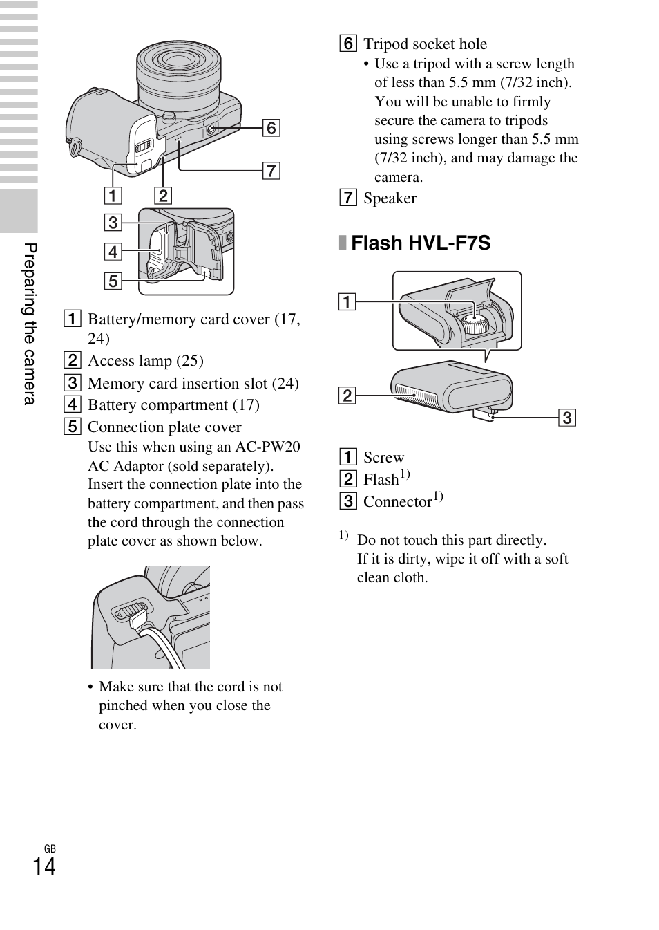 Xflash hvl-f7s | Sony NEX-5R User Manual | Page 14 / 107
