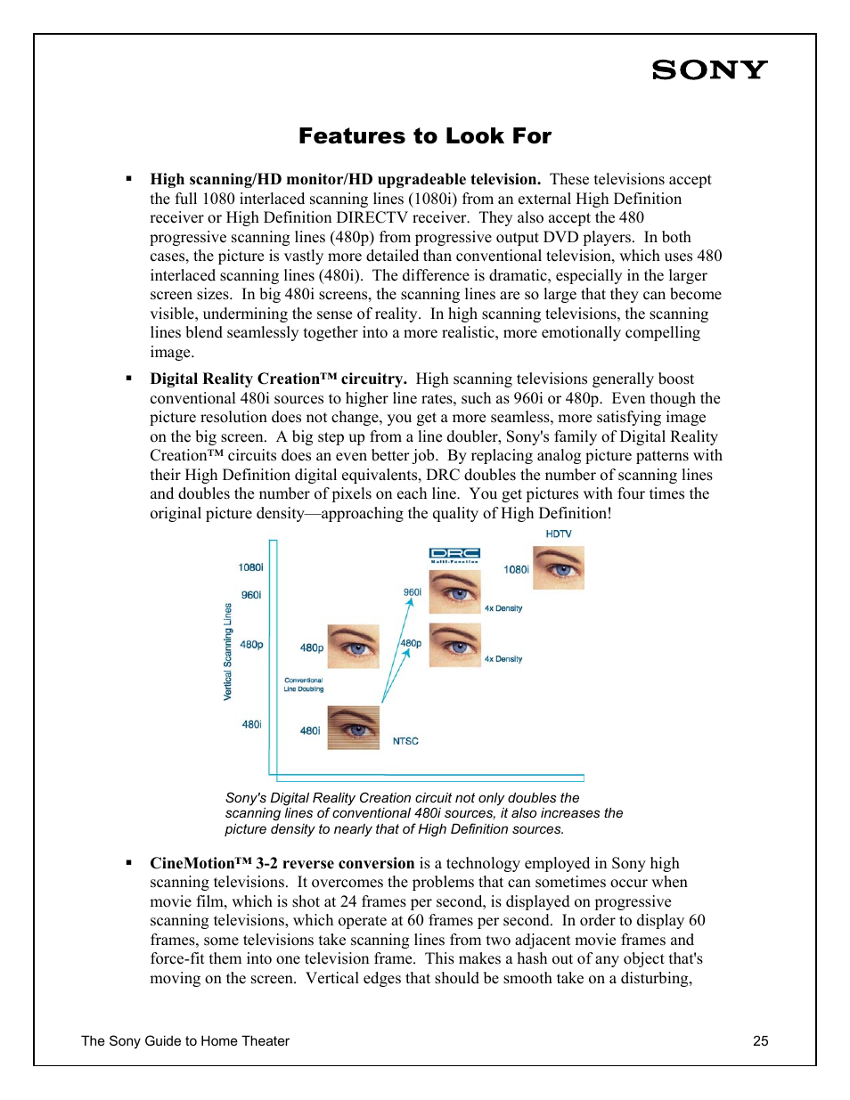Features to look for | Sony Home Theater User Manual | Page 25 / 51
