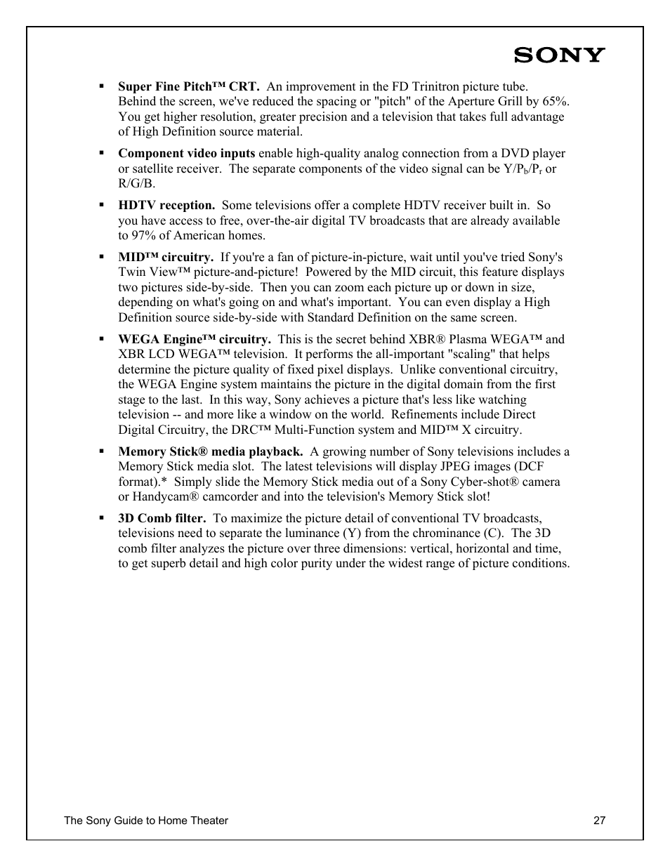 Sony Home Theater User Manual | Page 27 / 51