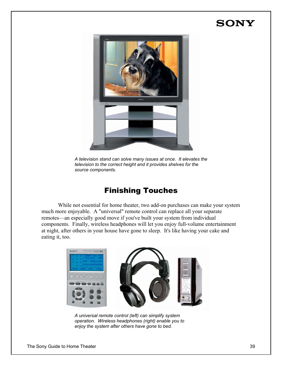 Finishing touches | Sony Home Theater User Manual | Page 39 / 51