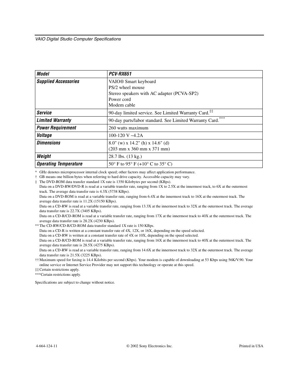 Sony PCV-RX651 User Manual | Page 2 / 2