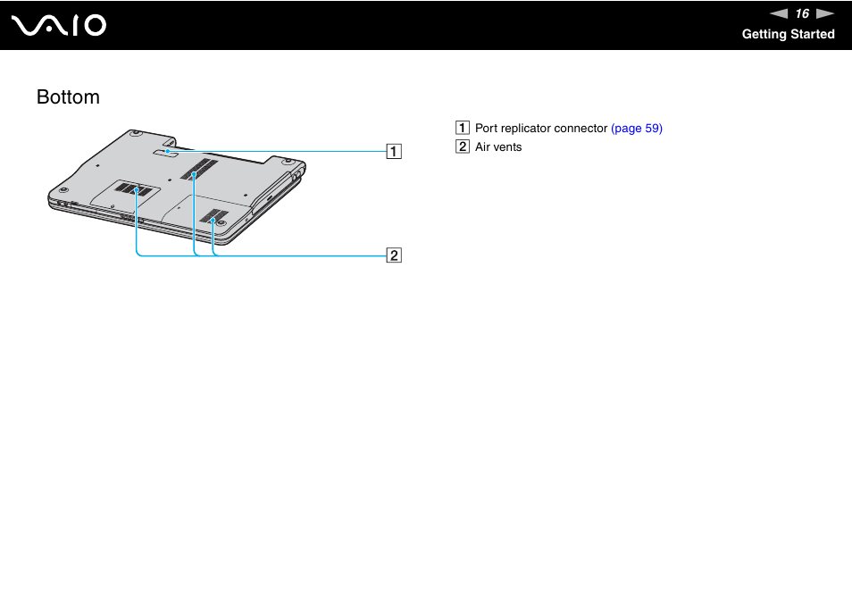 Bottom | Sony VGN-FS775P User Manual | Page 16 / 179