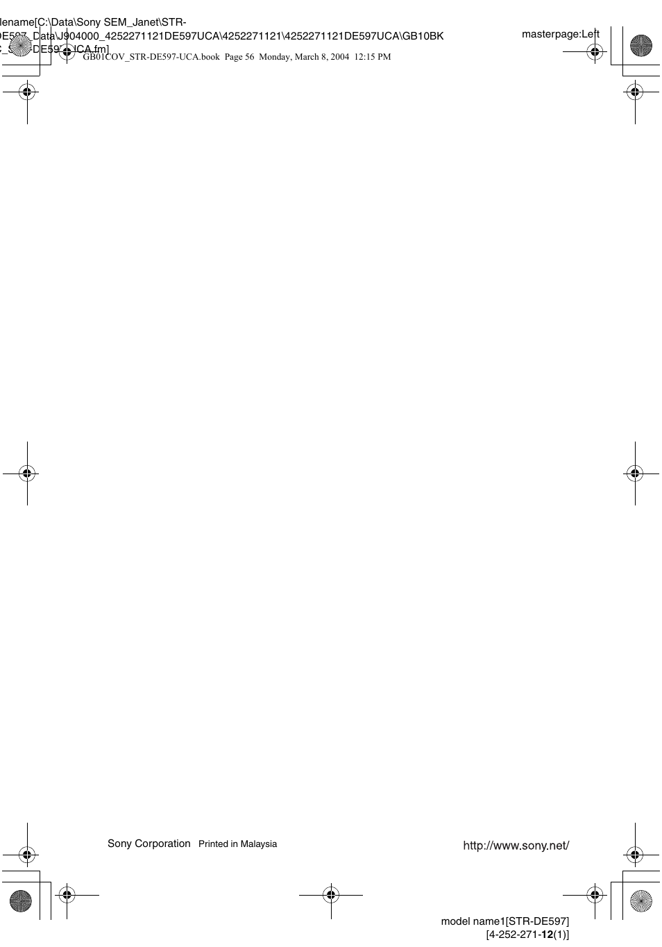 Sony STR-DE597 User Manual | Page 56 / 56