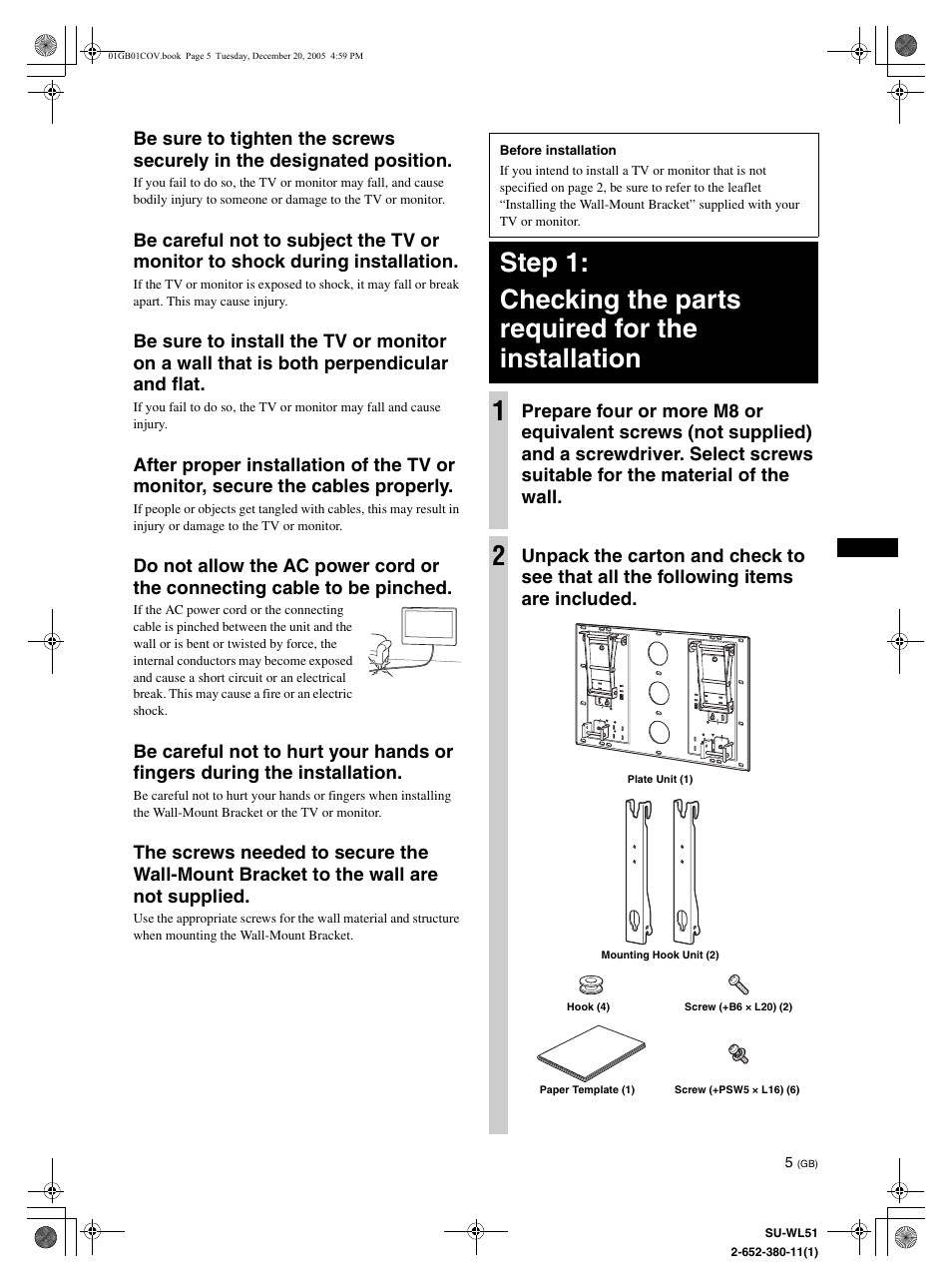 Sony KDL-46V25L1 User Manual | Page 5 / 112