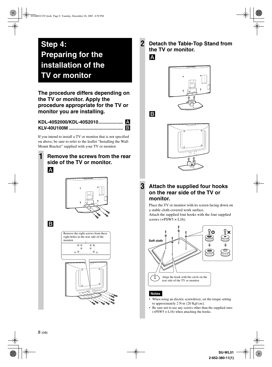 Sony KDL-46V25L1 User Manual | Page 8 / 112