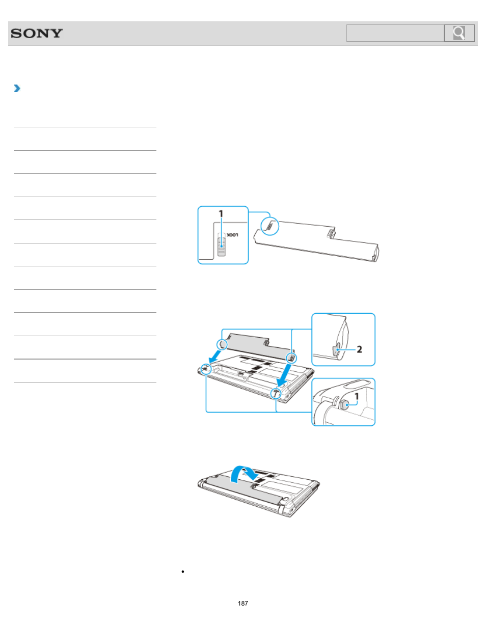 Installing/removing the battery pack, Details, How to use | Sony SVE14A25CXH User Manual | Page 187 / 399