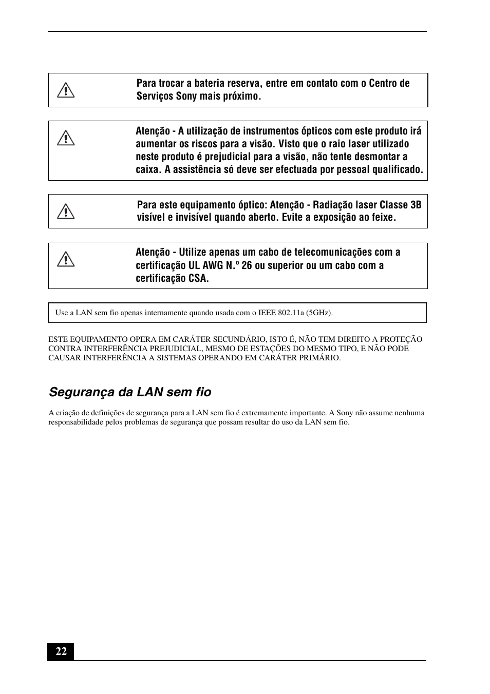 Segurança da lan sem fio | Sony VGN-AW190Y User Manual | Page 22 / 28