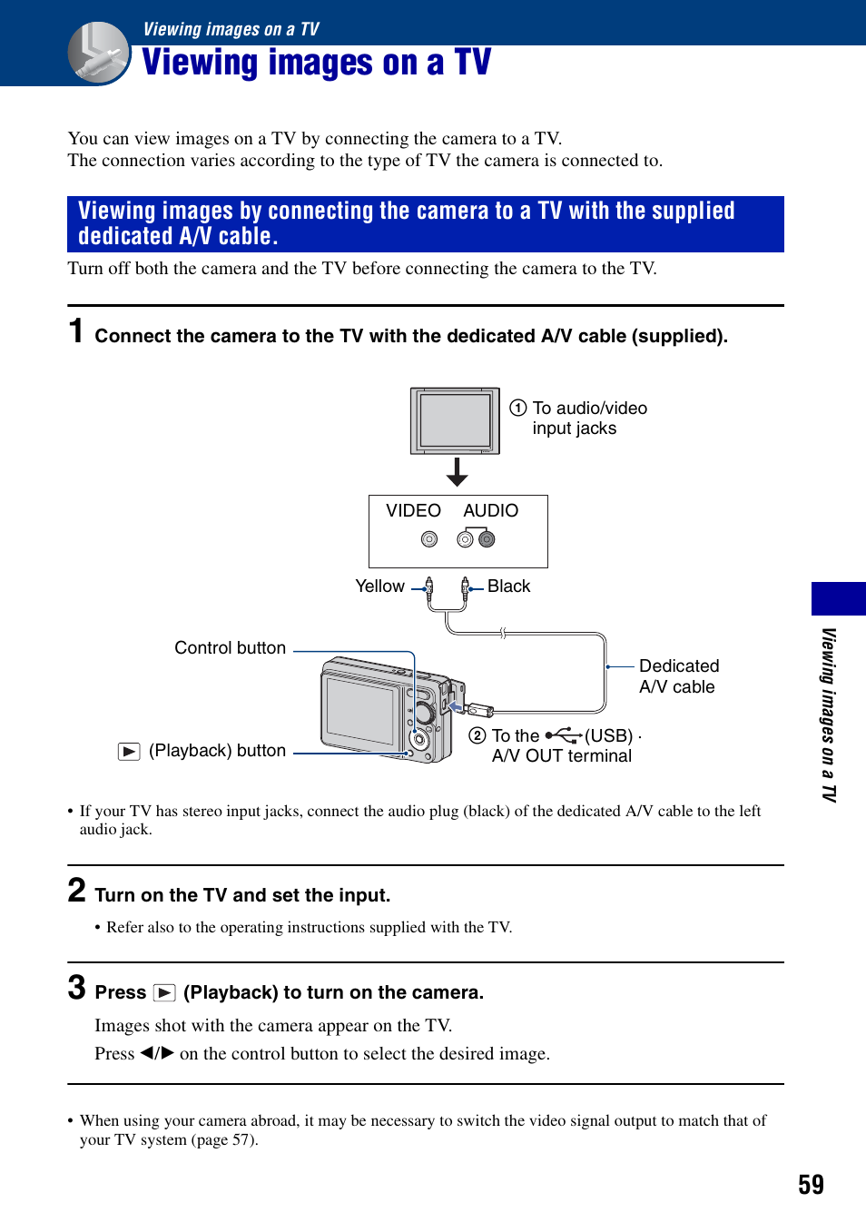 Viewing images on a tv | Sony DSC-S780 User Manual | Page 59 / 102