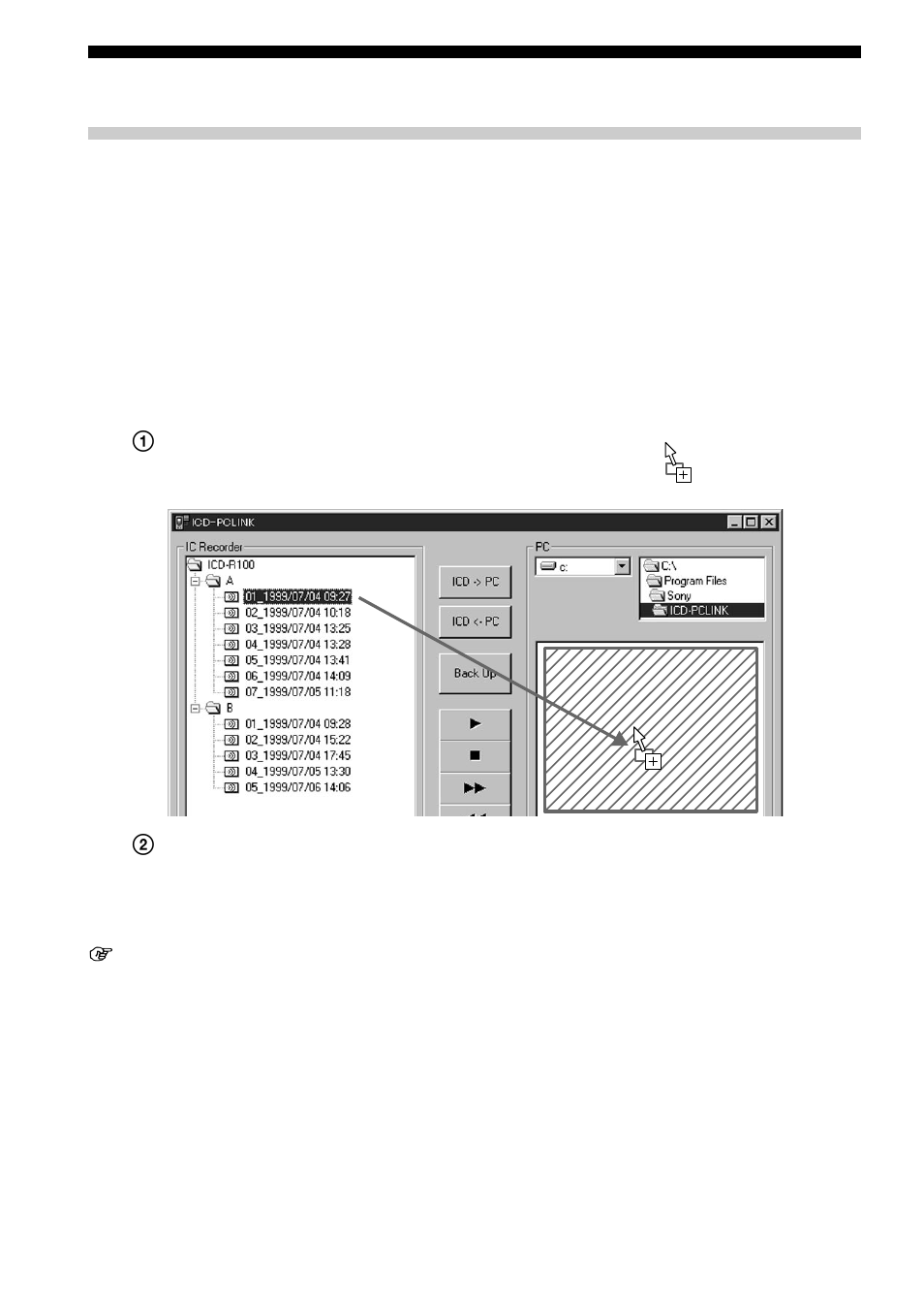 Saving messages one by one | Sony ICD-R100PC User Manual | Page 20 / 60