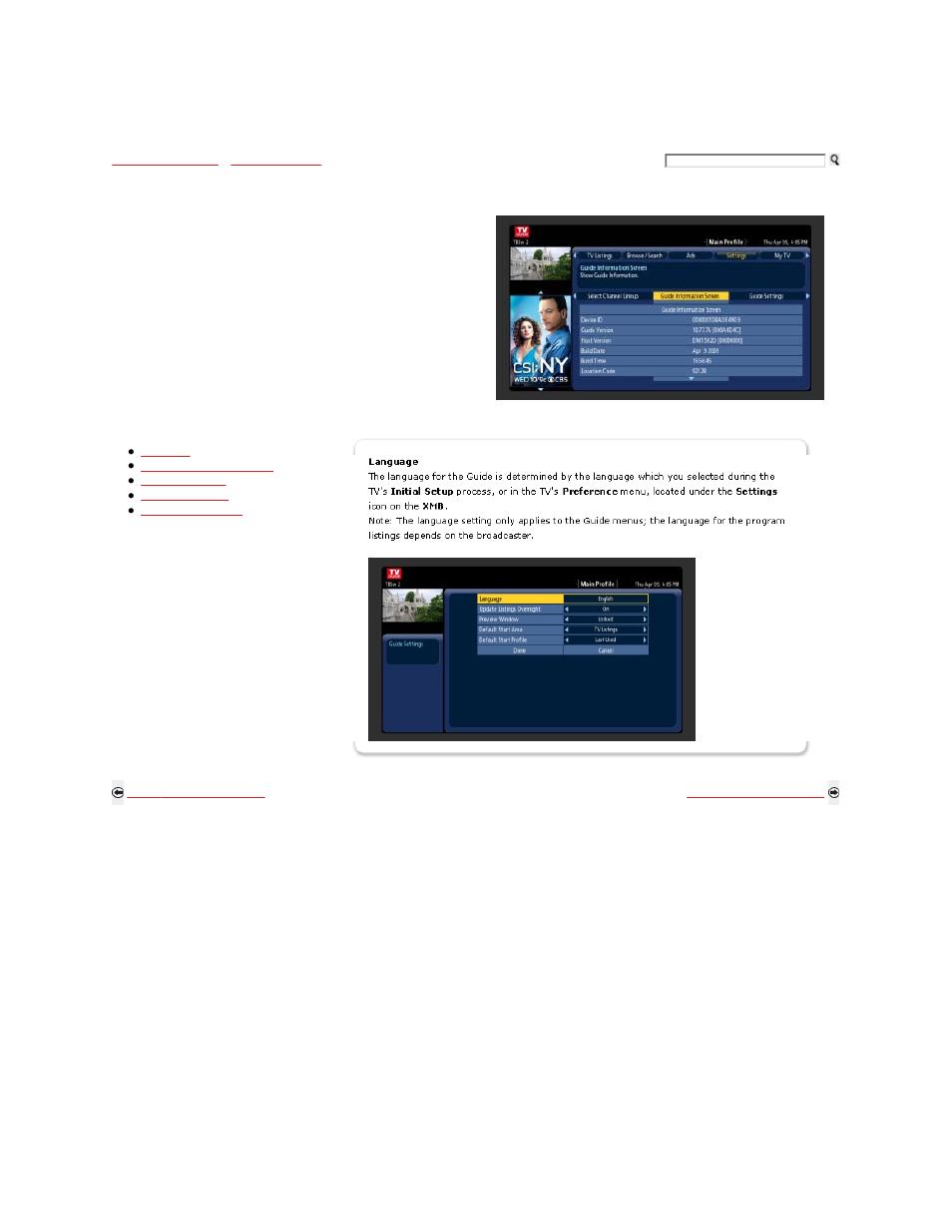 Settings, Guide information screen, Guide settings | Sony KDL-40XBR9 User Manual | Page 172 / 346