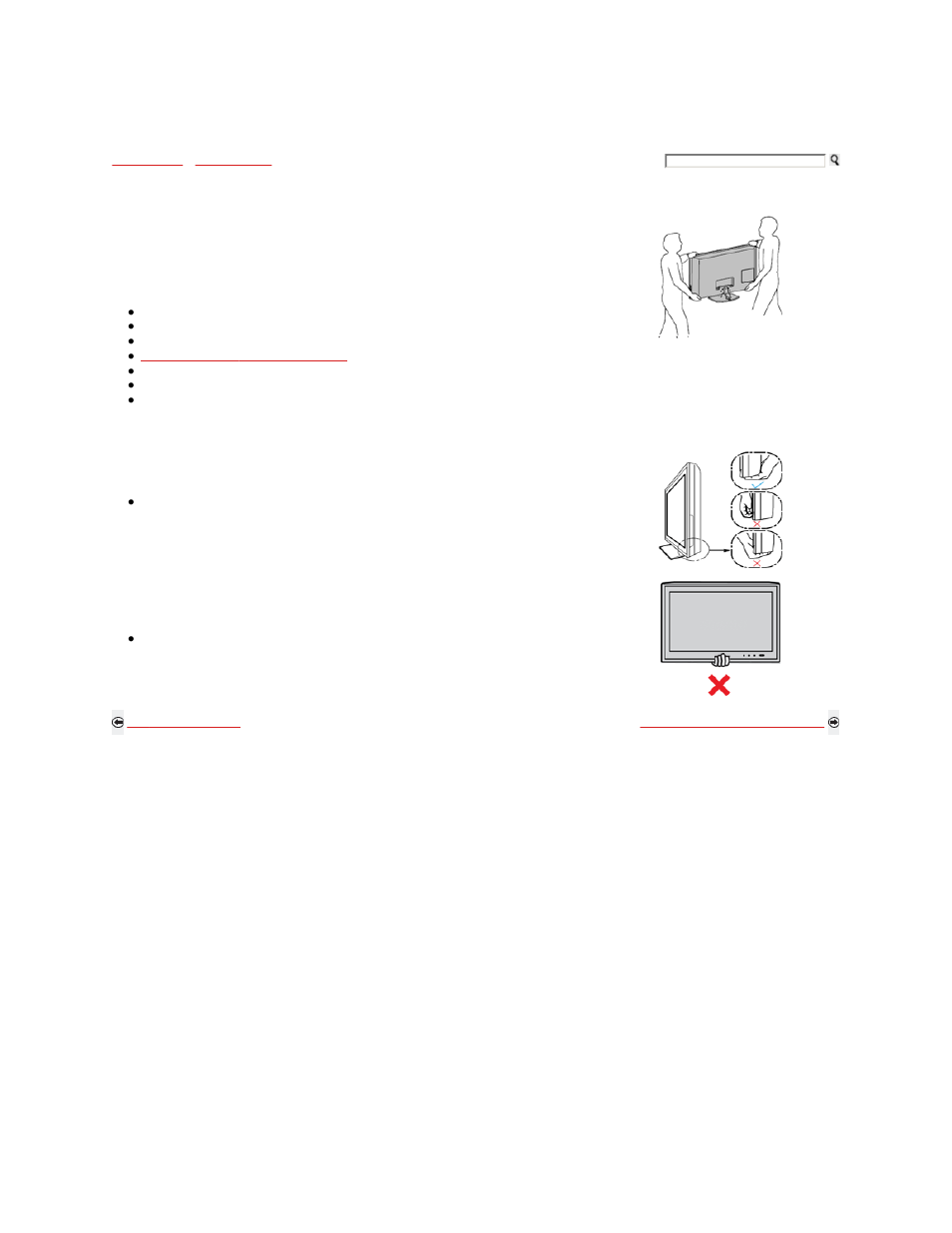 How to carry the tv | Sony KDL-40XBR9 User Manual | Page 5 / 346