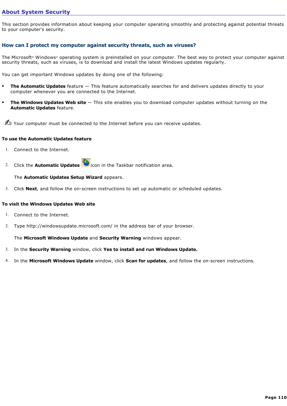 Sony VGC-RA825GY User Manual | Page 110 / 164