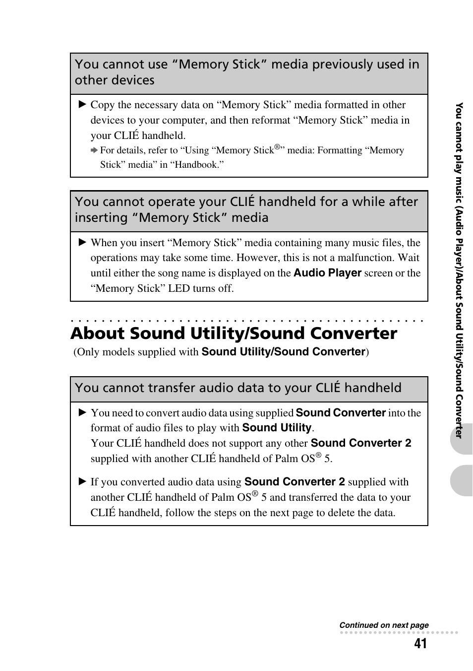 About sound utility/sound converter | Sony PEG-SJ22 User Manual | Page 41 / 52