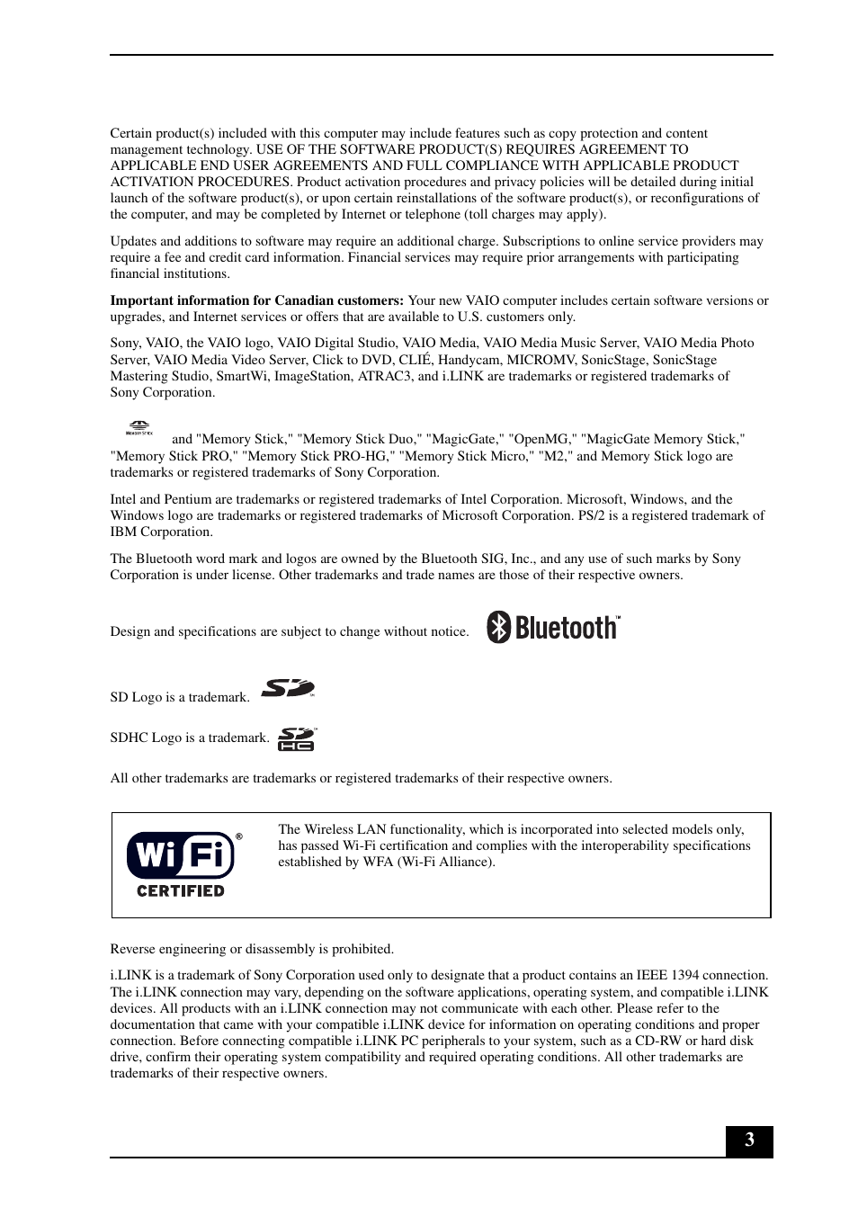 Sony VGN-FZ290EGS User Manual | Page 3 / 28