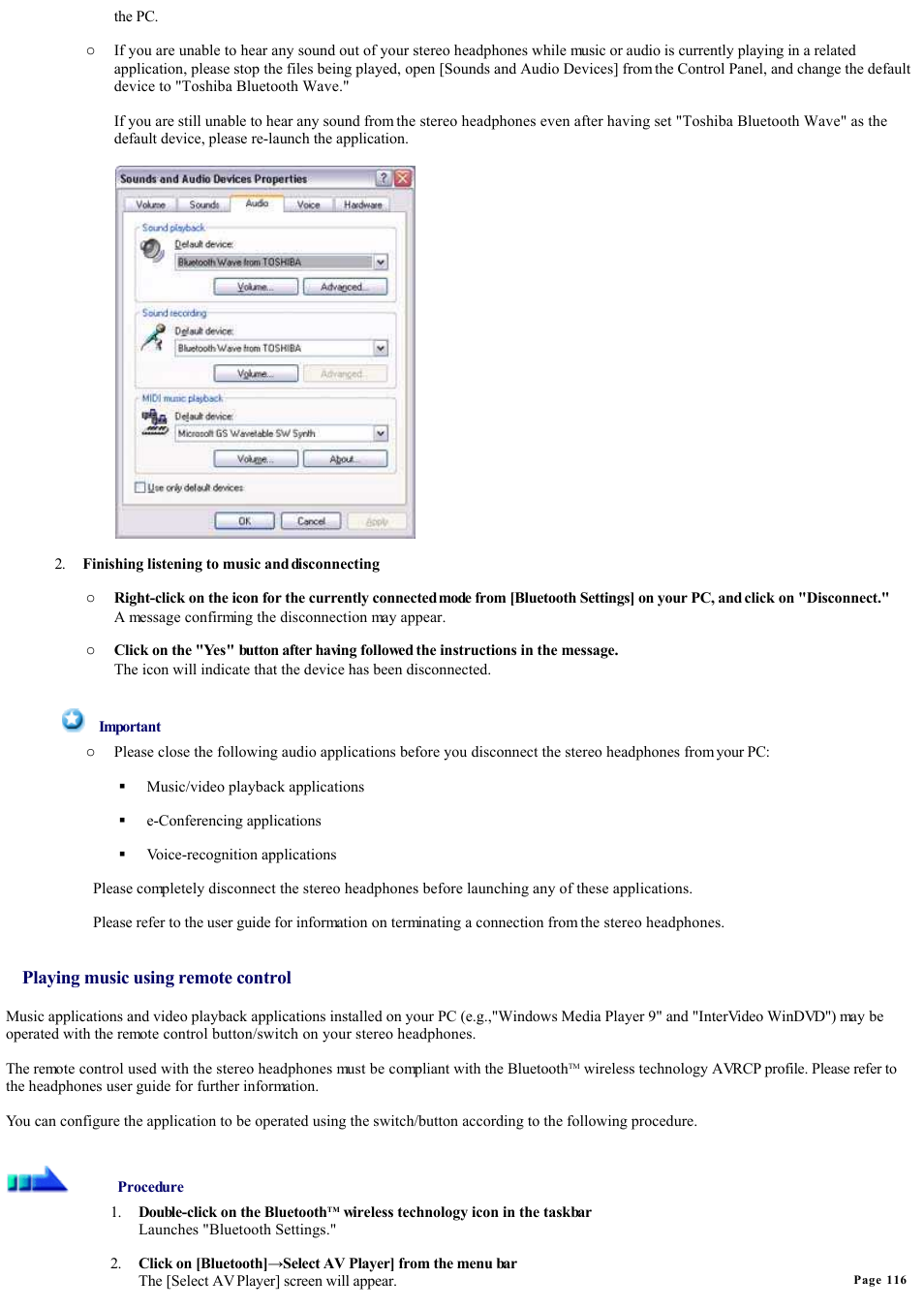 Playing music using remote control | Sony Bluetooth Utility User Manual | Page 116 / 738