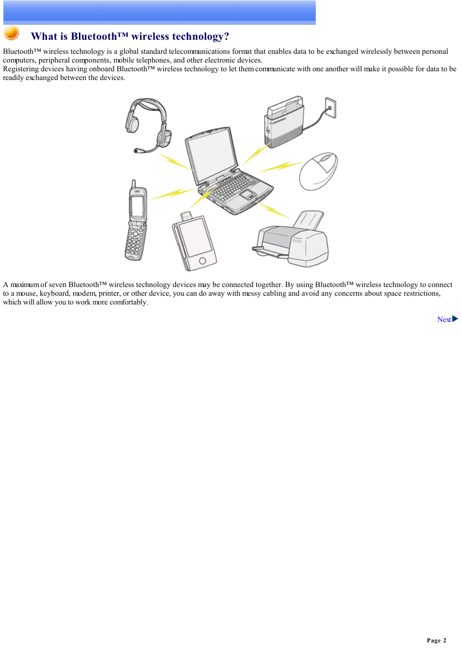 What is bluetooth™ wireless technology, What is bluetooth, Wireless technology | Sony Bluetooth Utility User Manual | Page 2 / 738