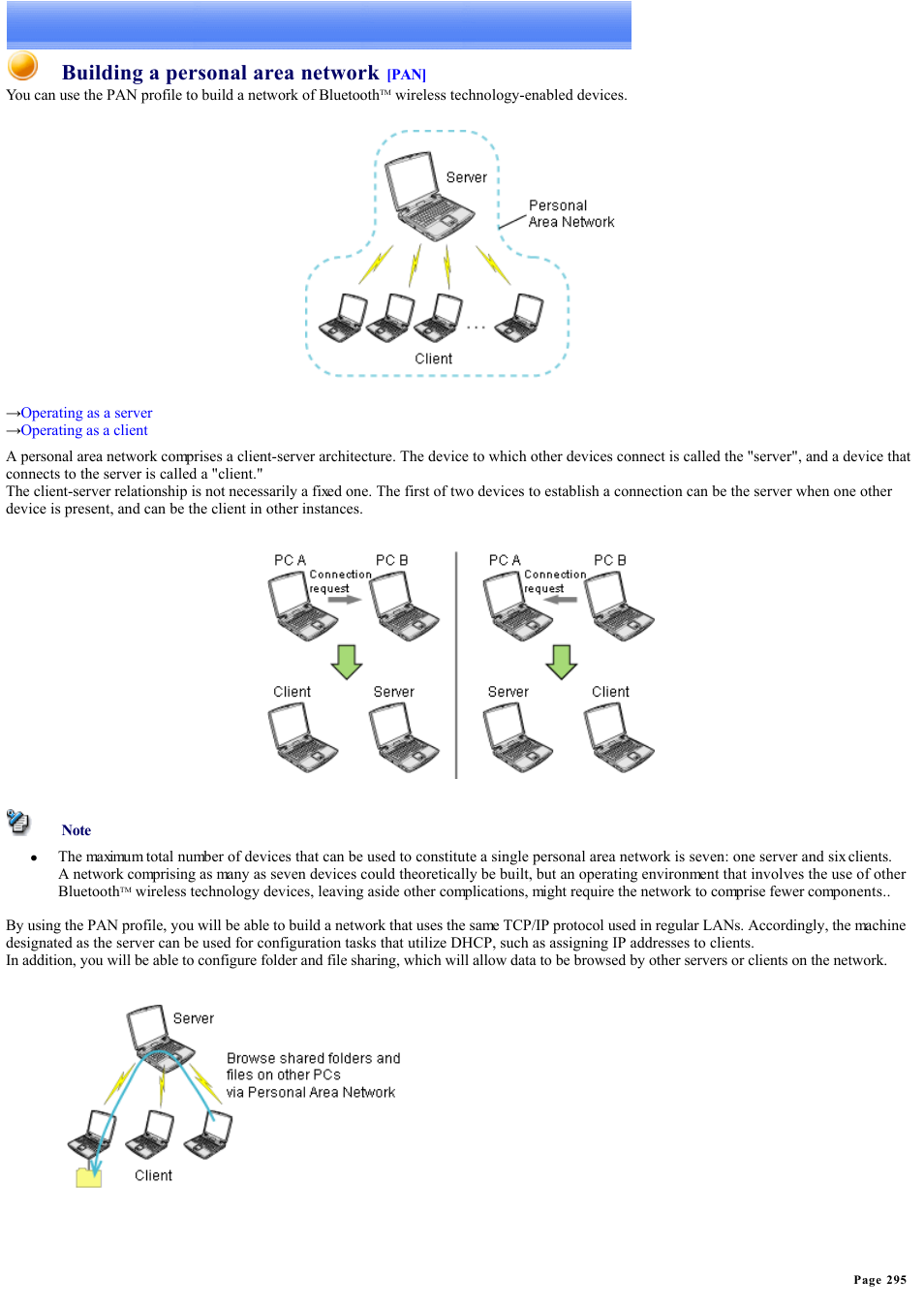 Building a personal area network | Sony Bluetooth Utility User Manual | Page 295 / 738