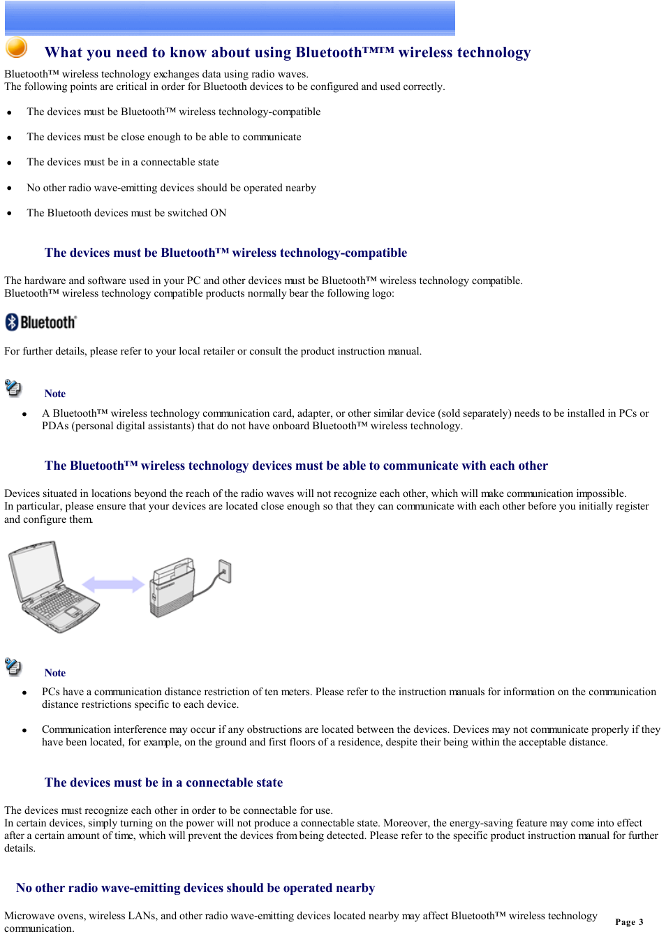 What you need to know about using bluetooth, Wireless technology | Sony Bluetooth Utility User Manual | Page 3 / 738