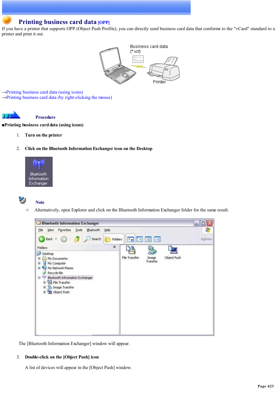 Printing business card data | Sony Bluetooth Utility User Manual | Page 623 / 738