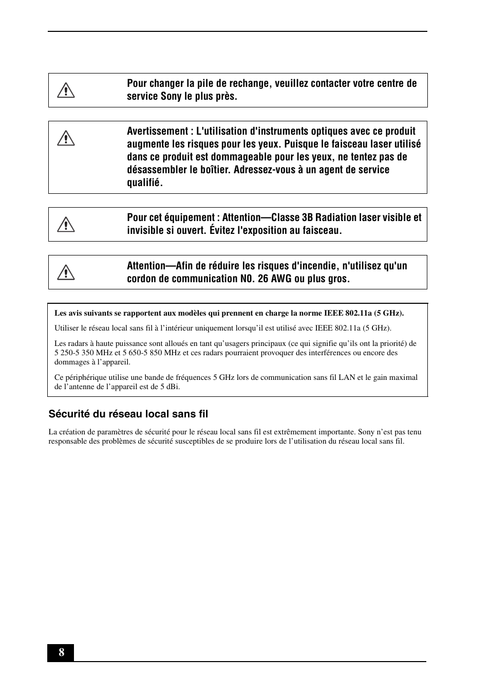 Sony VGN-FZ190U User Manual | Page 8 / 24
