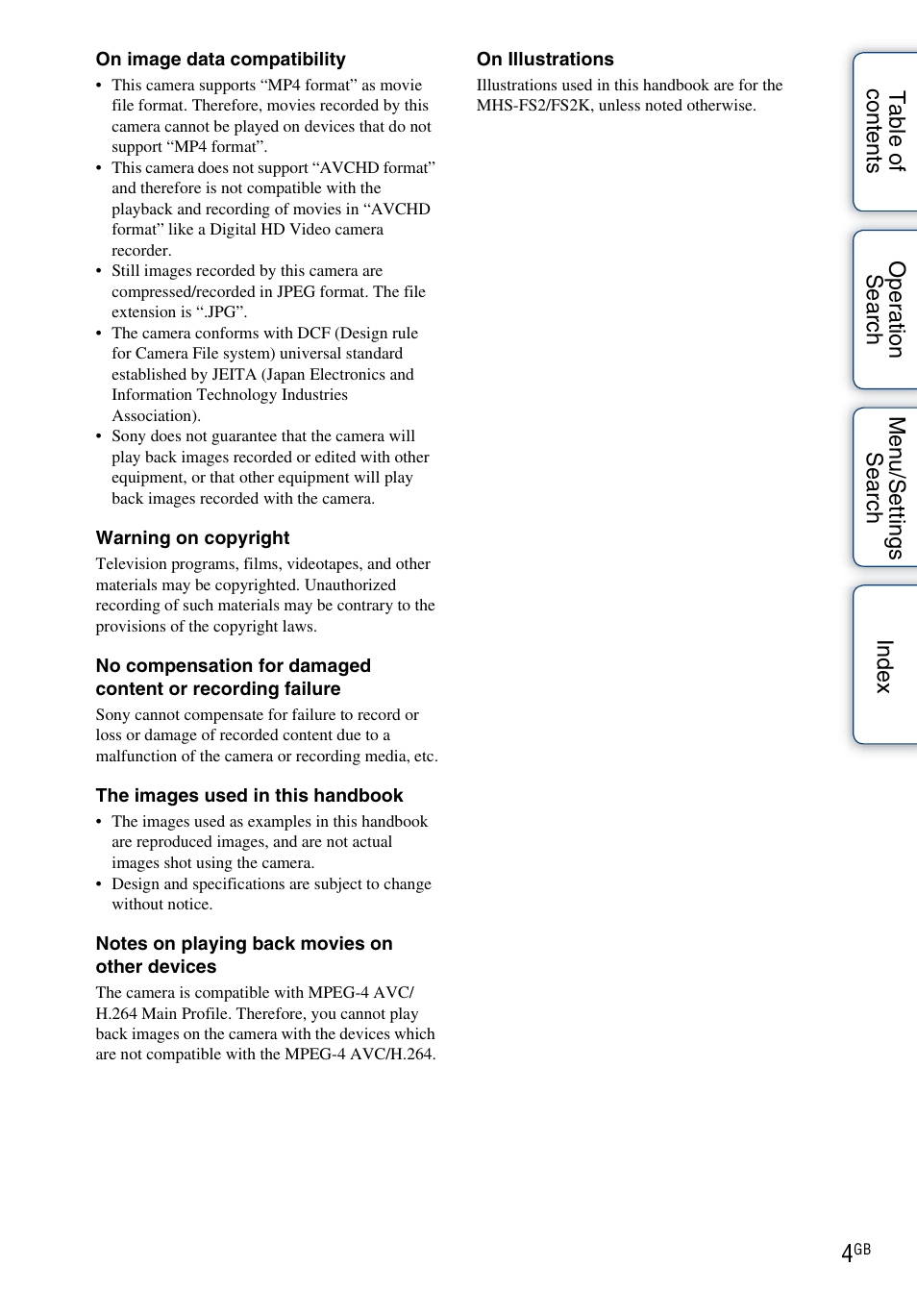 Sony bloggie MHS-FS2K User Manual | Page 4 / 80