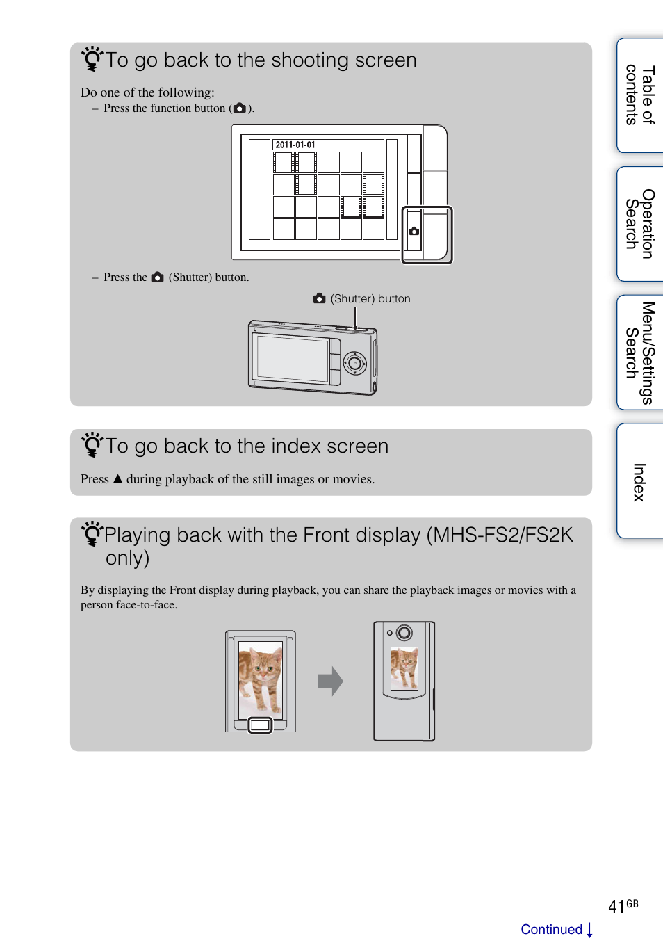 Sony bloggie MHS-FS2K User Manual | Page 41 / 80