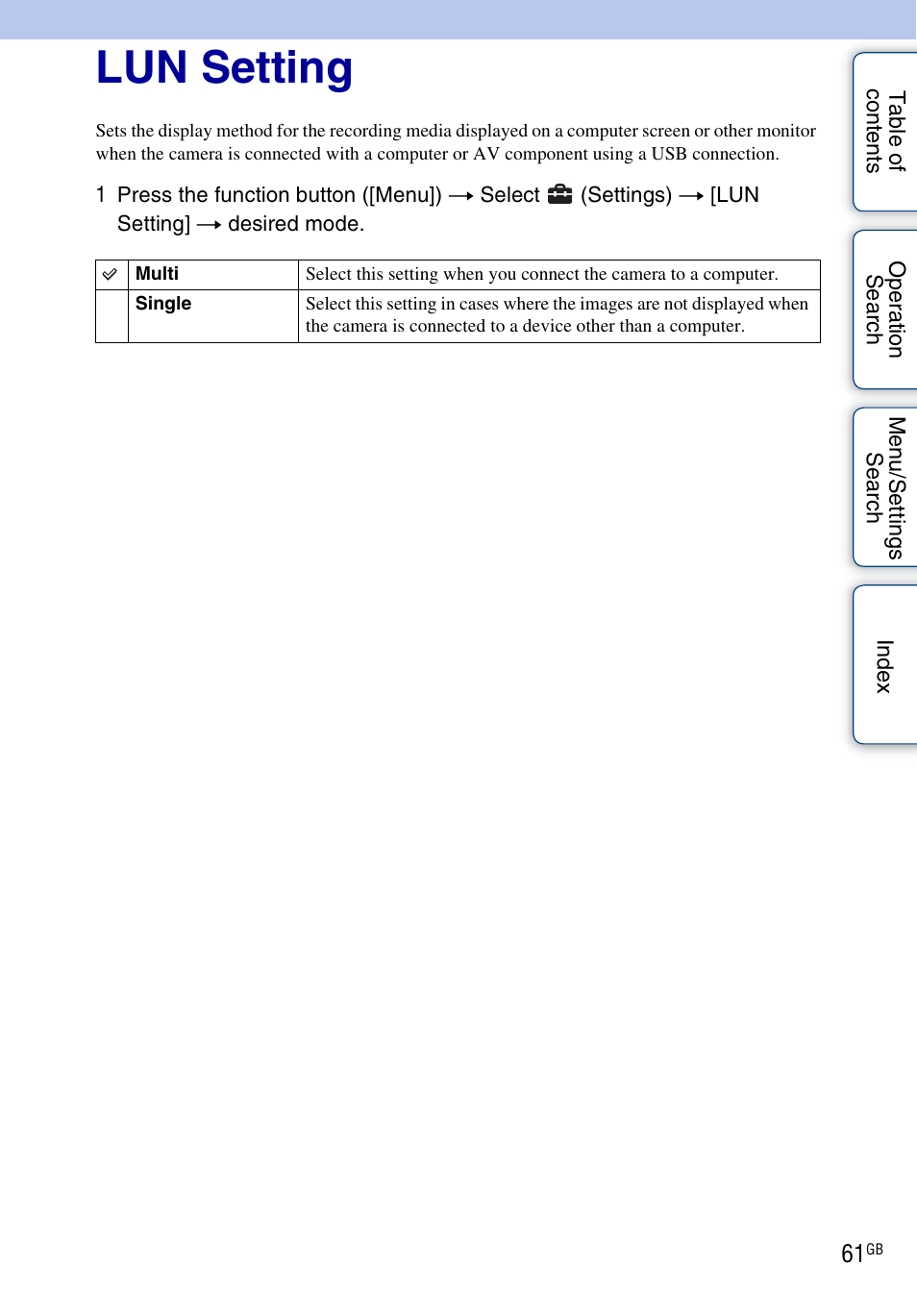 Lun setting | Sony bloggie MHS-FS2K User Manual | Page 61 / 80