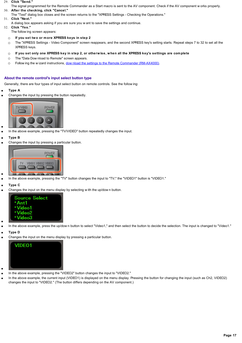 Sony RM-AX4000 User Manual | Page 17 / 118