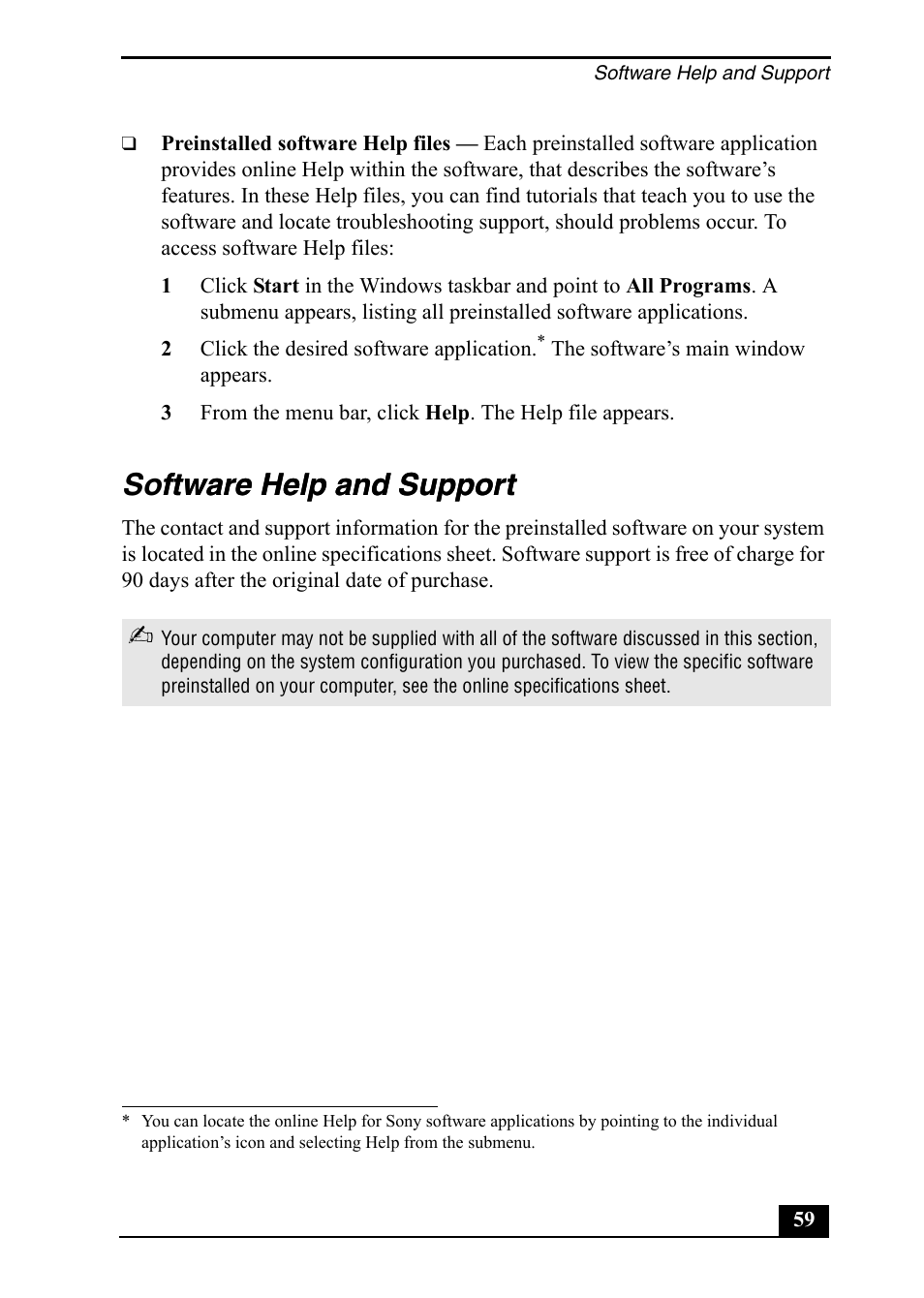 Software help and support ftware help and support | Sony PCV-RZ20CP User Manual | Page 59 / 64