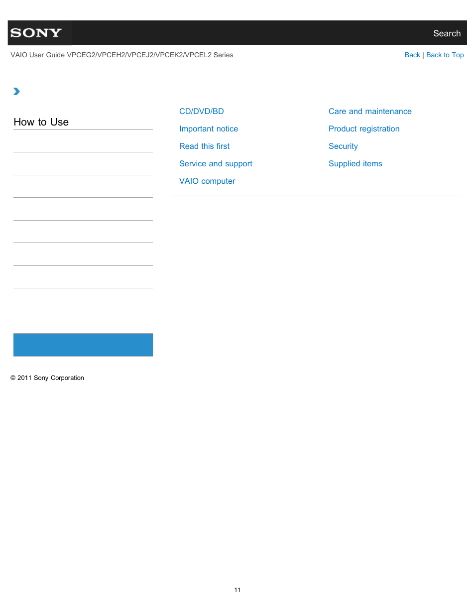 Notifications, How to use | Sony VPCEL2 Series User Manual | Page 11 / 360
