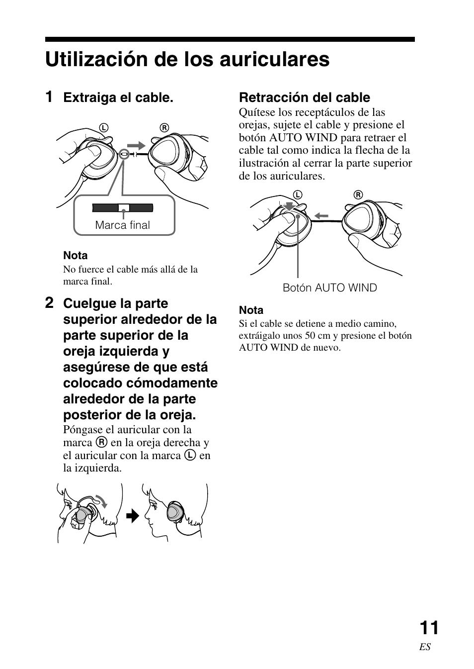 Utilización de los auriculares, Utilización de los, Auriculares | Sony DR-BT30Q User Manual | Page 37 / 56