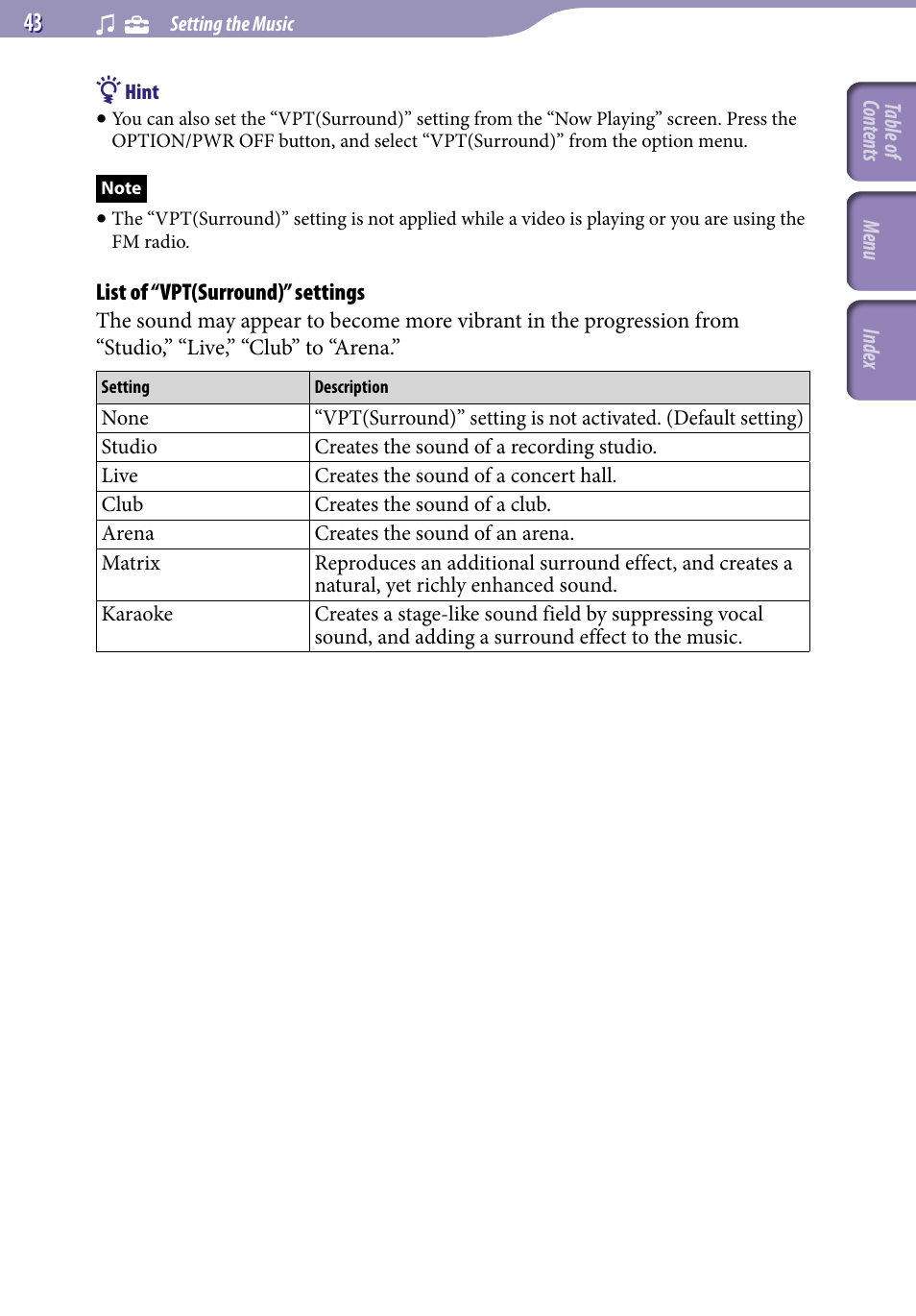 Sony NWZ-S716FSNC User Manual | Page 43 / 140