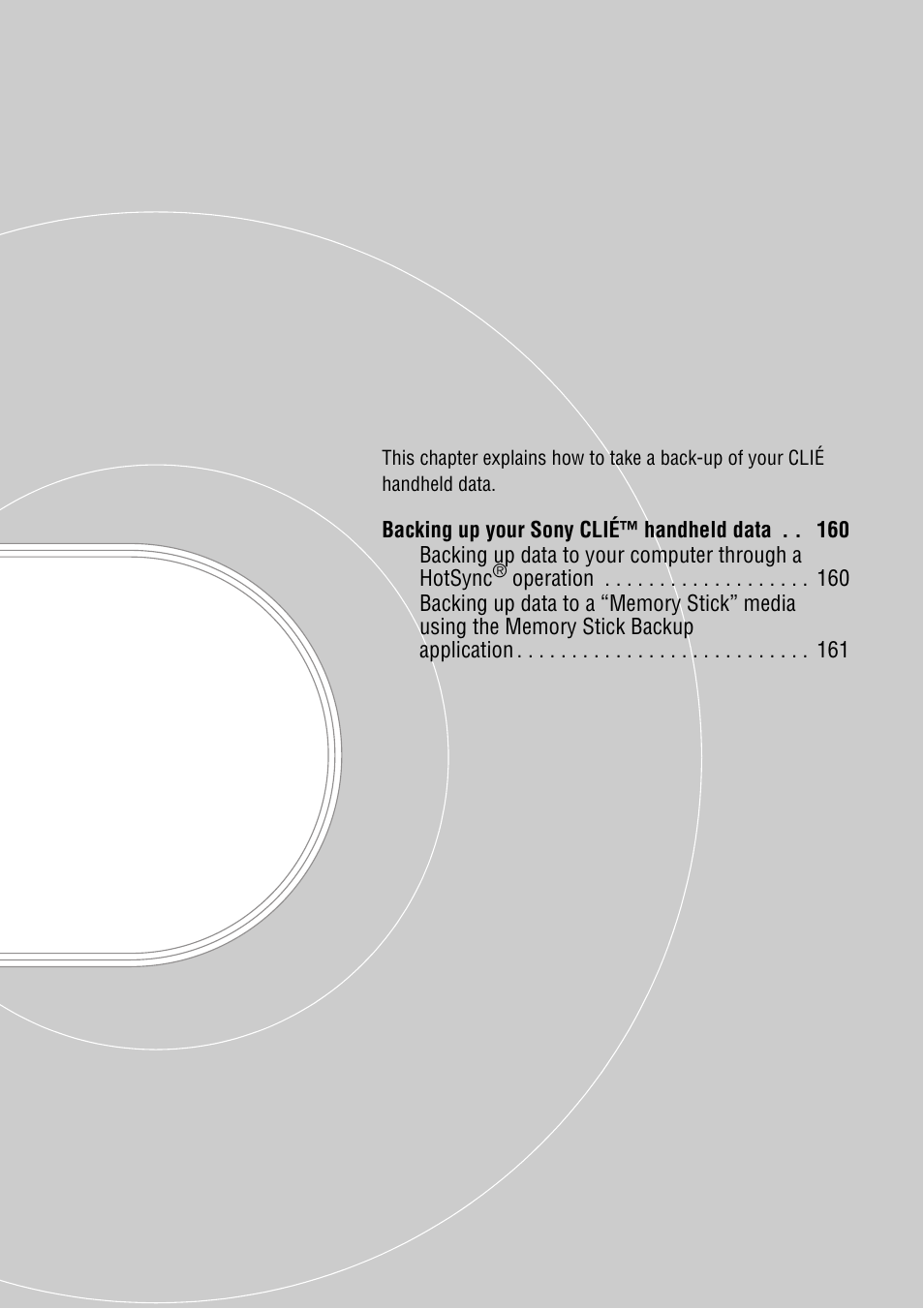 Backing up your sony clié™ handheld data | Sony PEG-NZ90 User Manual | Page 159 / 186