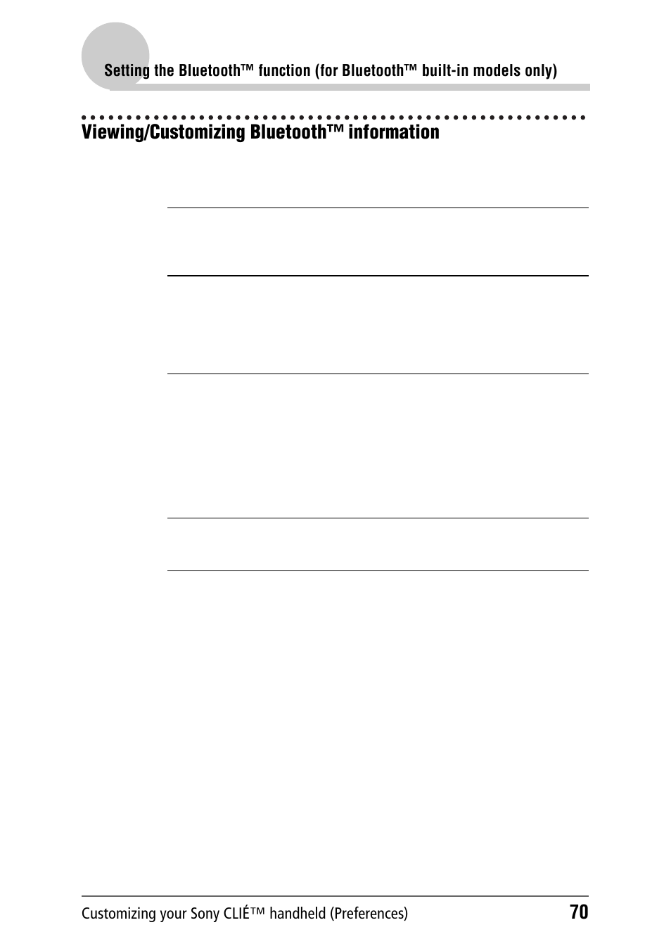 Viewing/customizing bluetooth™ information | Sony PEG-NZ90 User Manual | Page 70 / 186
