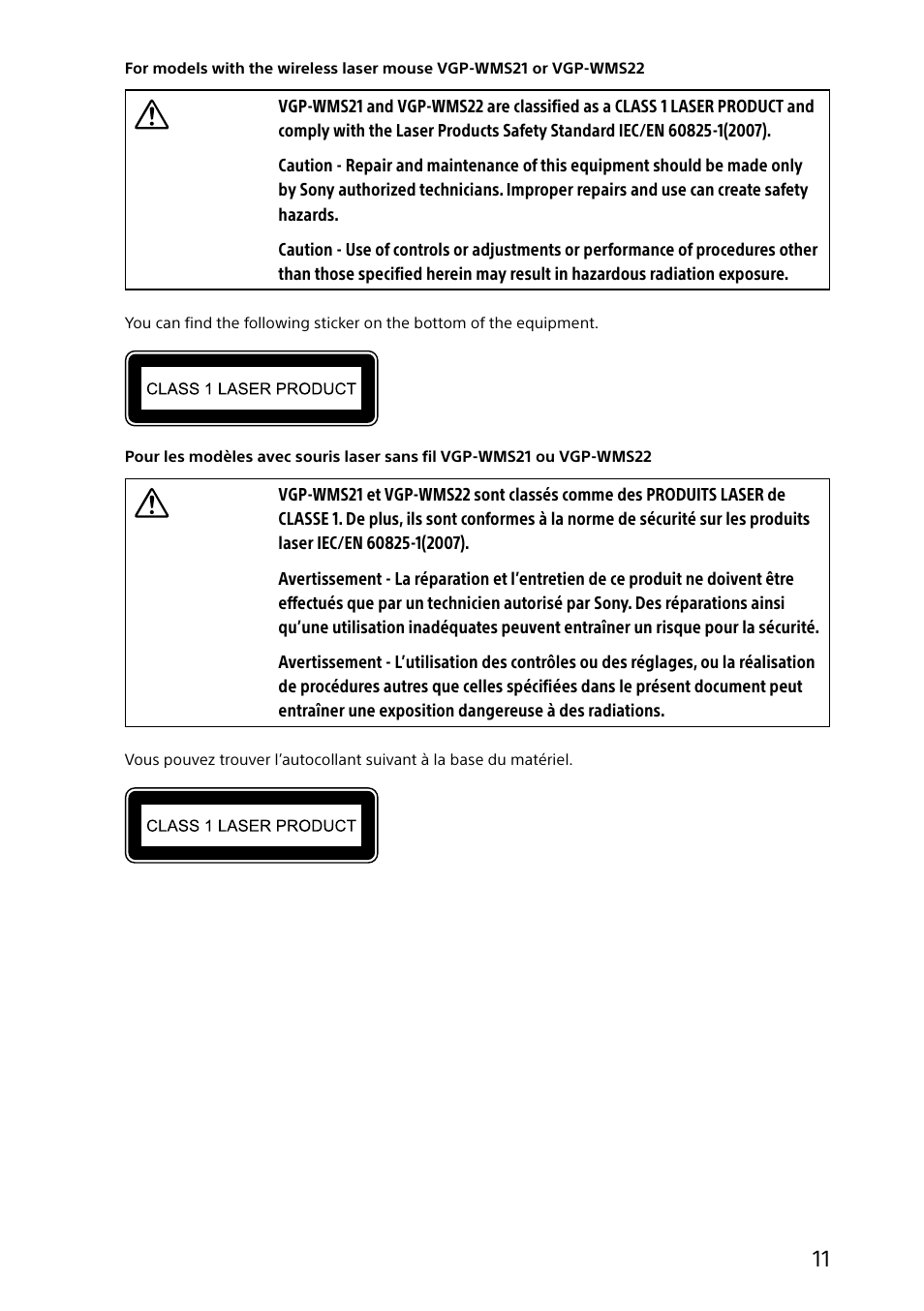 Sony VAIO Safety regulations User Manual | Page 11 / 36