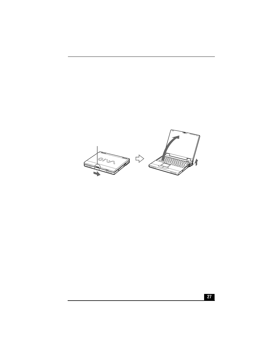 Connecting a power source, Using the ac adapter, 1 slide the lcd lock lever to your right | 2 open the computer, Opening your computer | Sony PCG-XG700 User Manual | Page 27 / 154