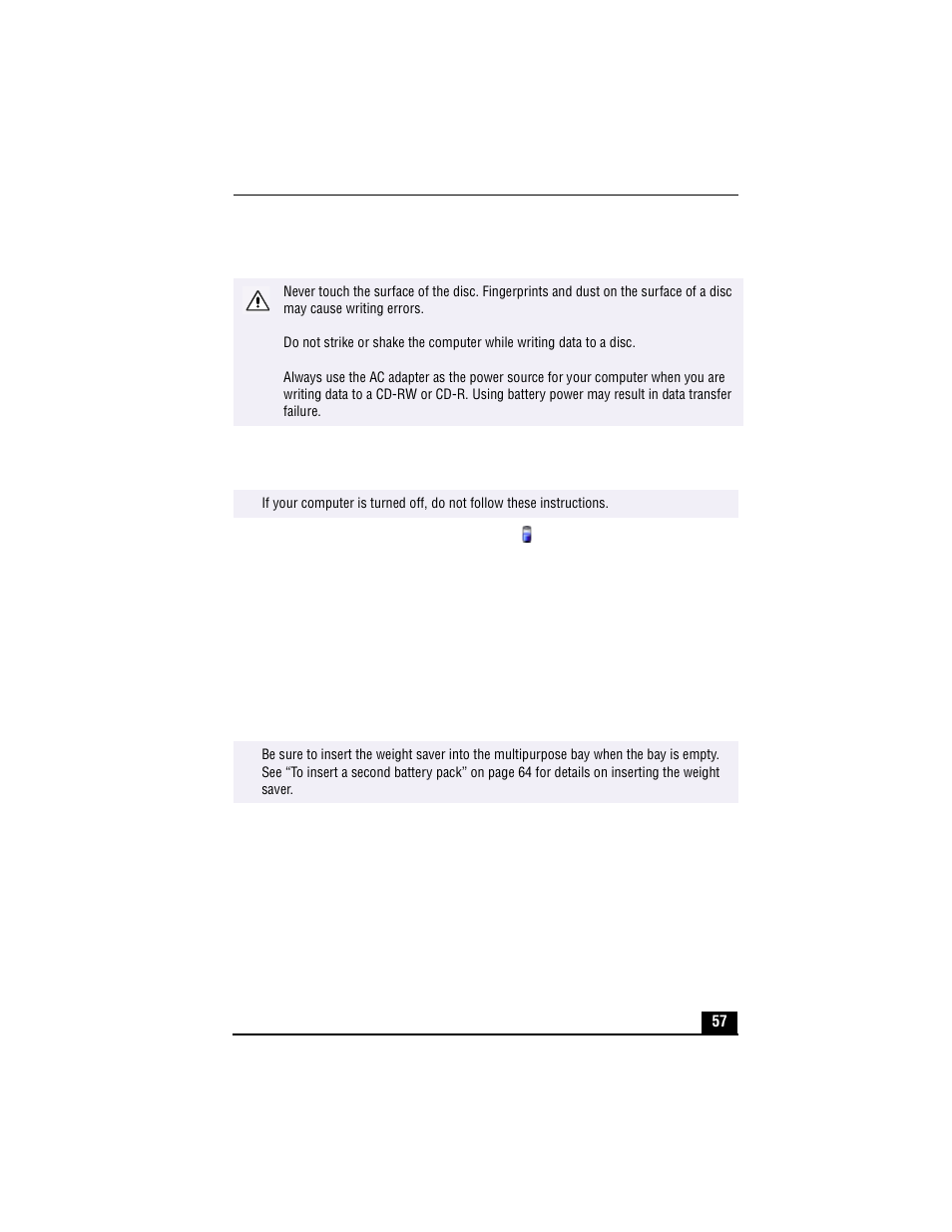 To remove the dvd-rom or cd-rw drive, 3 click ok on the message screen, To insert the dvd-rom or cd-rw drive | Sony PCG-XG700 User Manual | Page 57 / 154