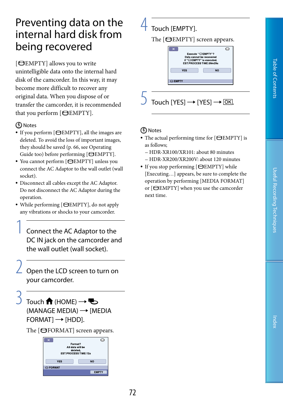 Sony HDR-XR200V User Manual | Page 72 / 133
