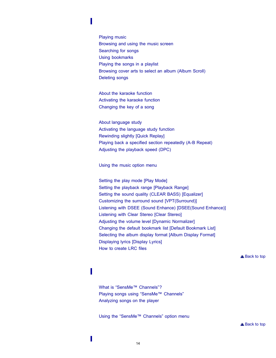 Sony NWZ-E353RED User Manual | Page 14 / 239