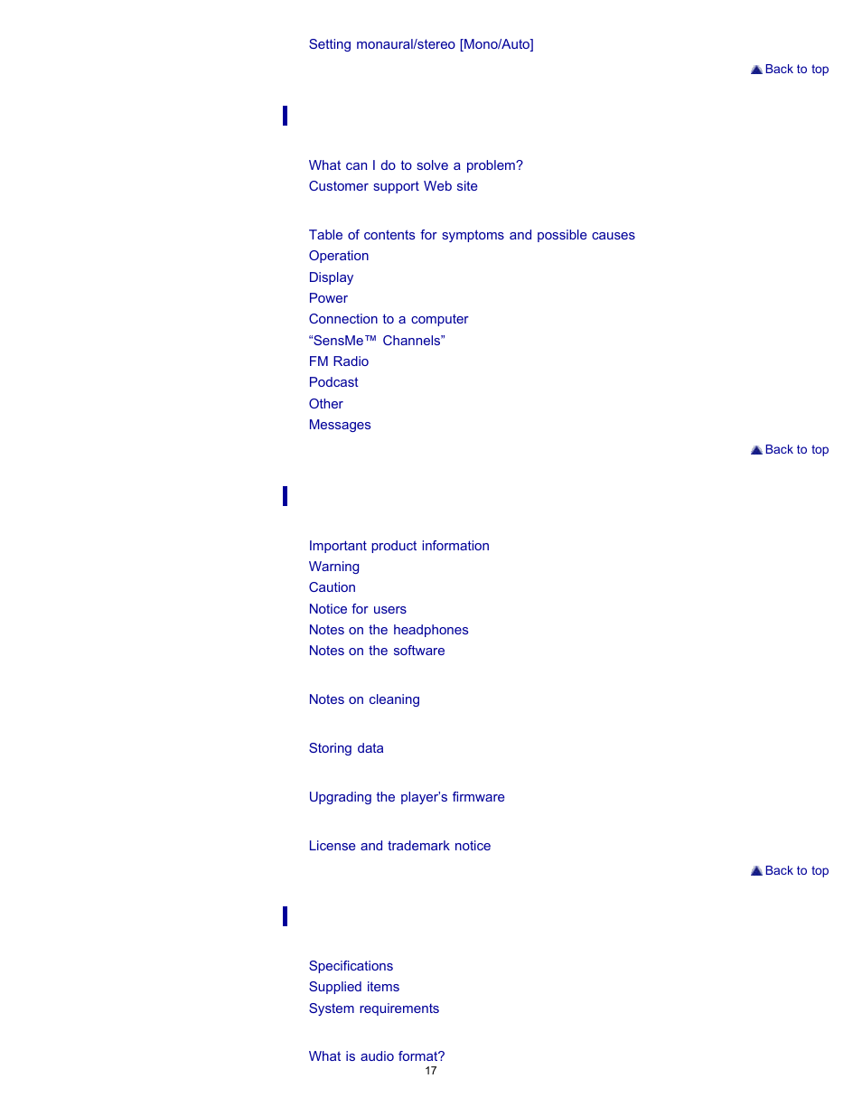 Sony NWZ-E353RED User Manual | Page 17 / 239