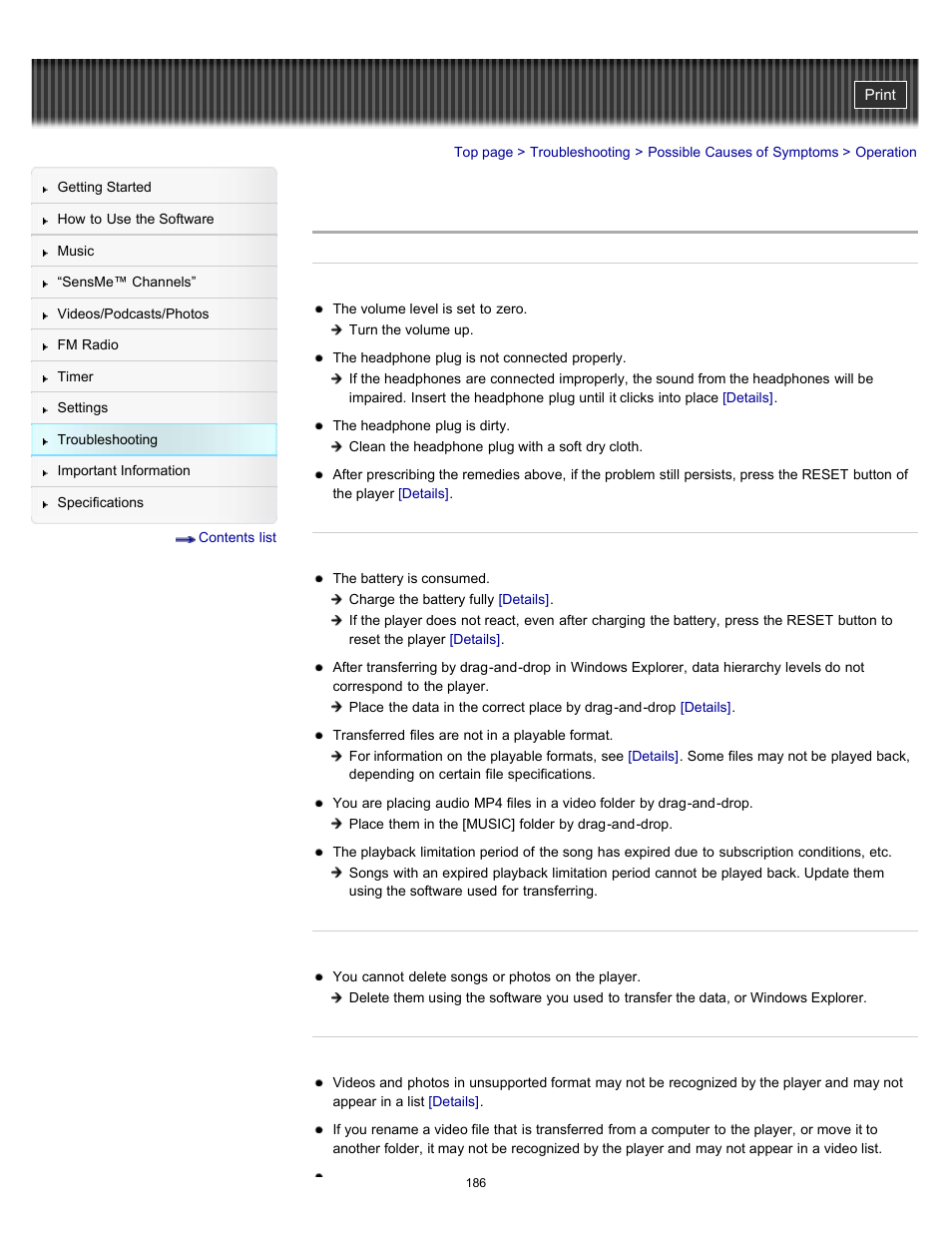 Operation | Sony NWZ-E353RED User Manual | Page 186 / 239