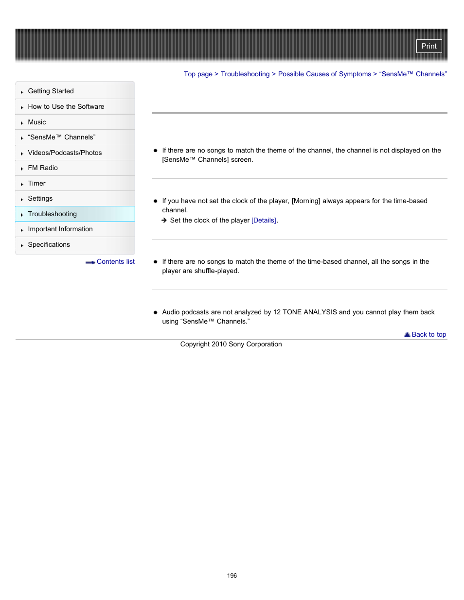 Sensme™ channels | Sony NWZ-E353RED User Manual | Page 196 / 239
