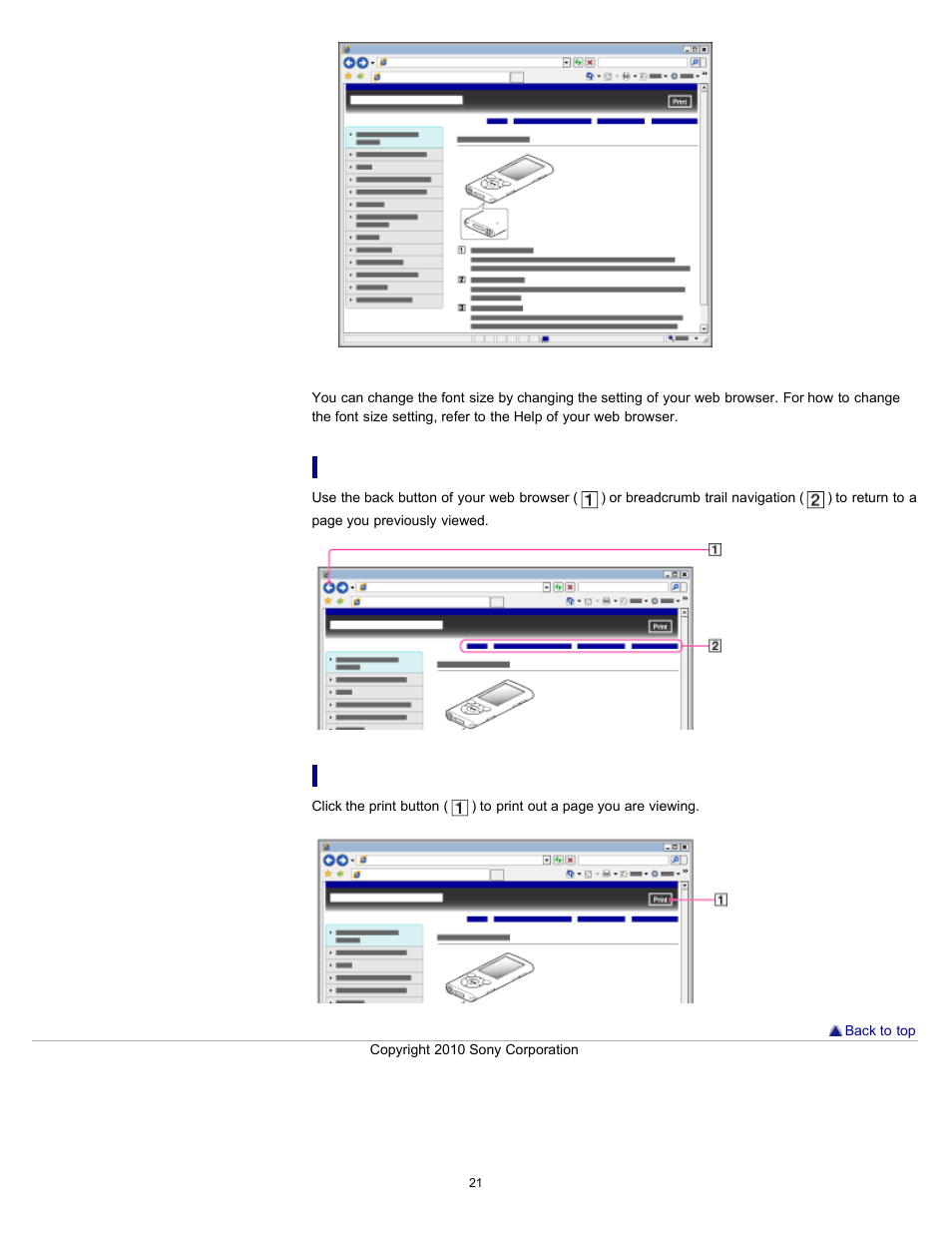 Sony NWZ-E353RED User Manual | Page 21 / 239