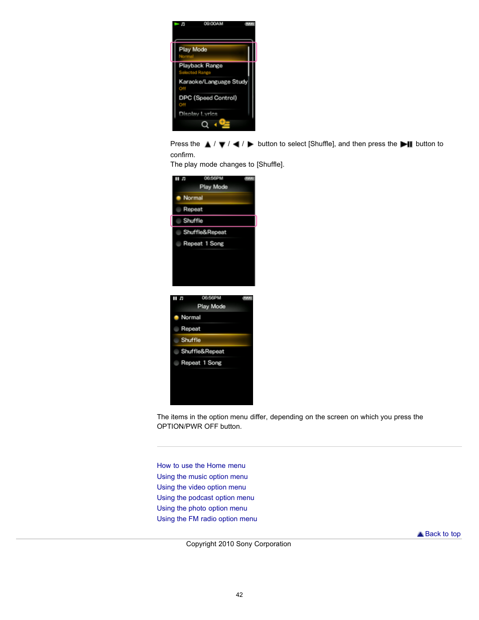Sony NWZ-E353RED User Manual | Page 42 / 239