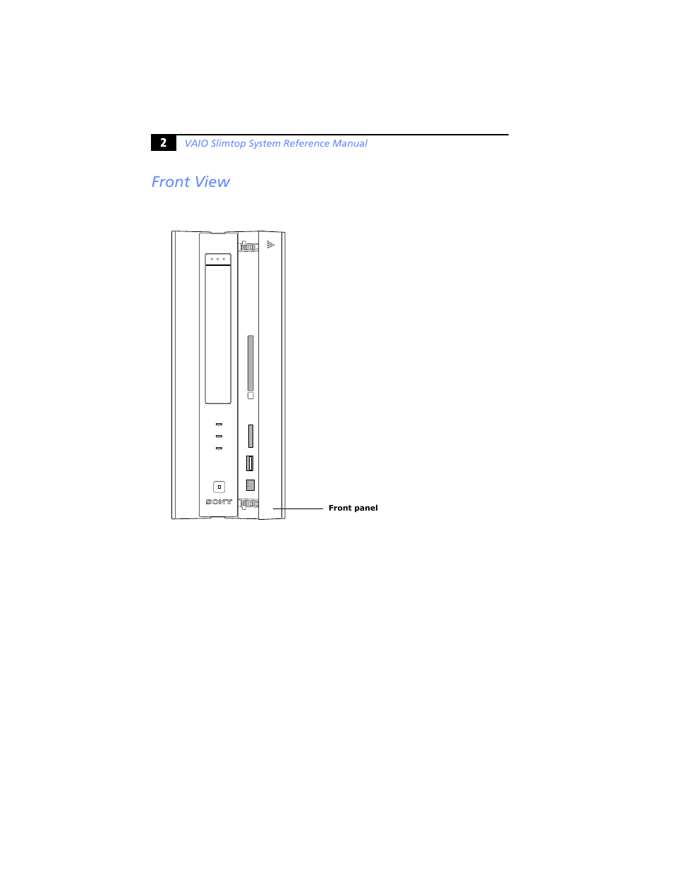 Front view | Sony PCV-LX920 User Manual | Page 14 / 94