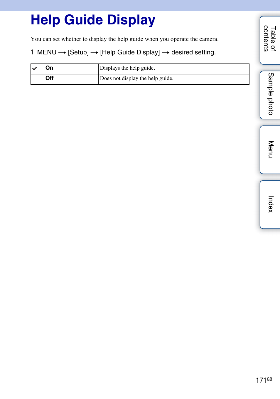 Help guide display | Sony NEX-5R User Manual | Page 171 / 247
