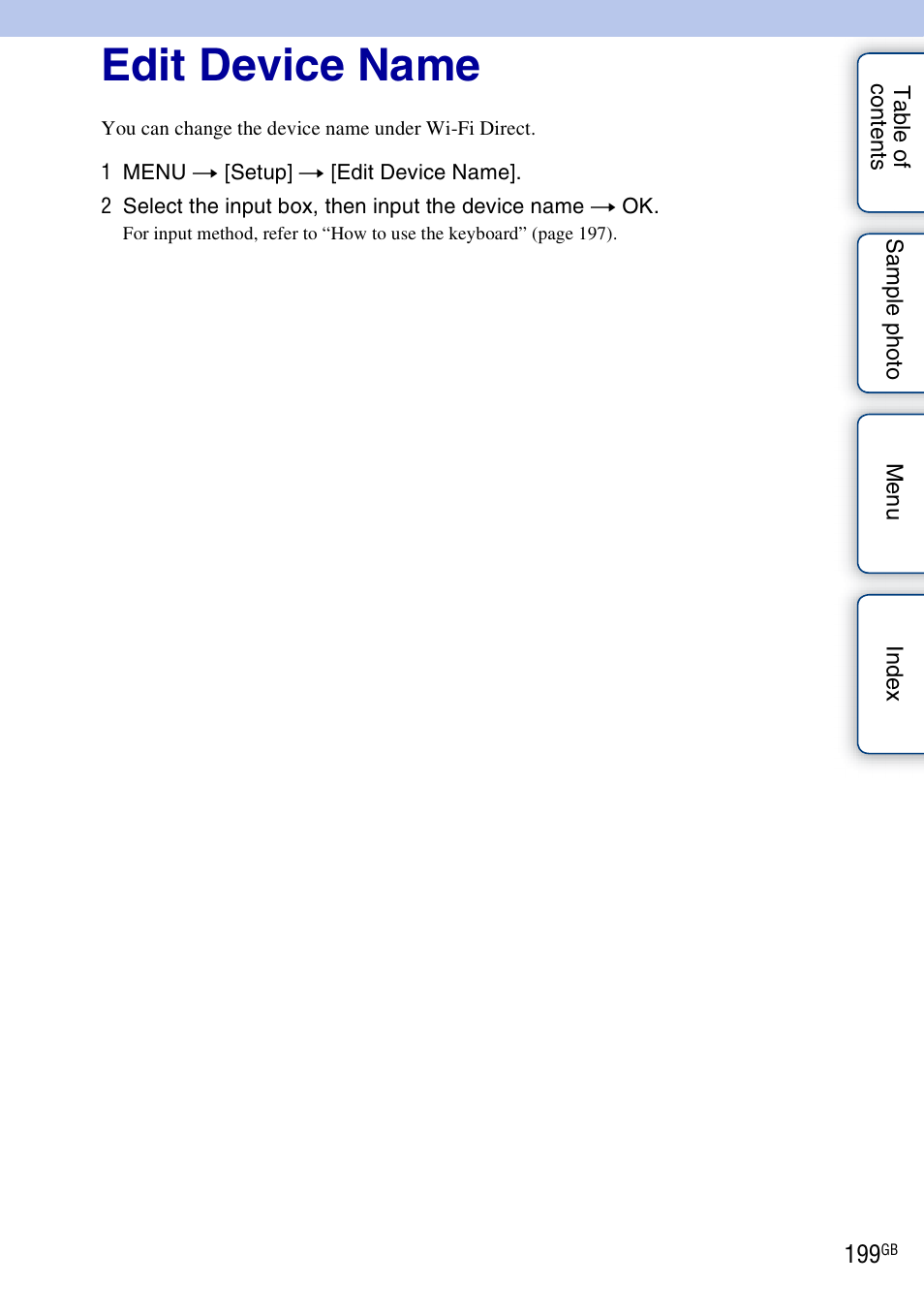 Edit device name | Sony NEX-5R User Manual | Page 199 / 247